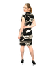 High Neck Cap Sleeve Shift Dress - Torn Paper