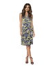 Classic Fit Wrap Dress Sleeveless - Artsy Splash Print