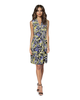 Classic Fit Wrap Dress Sleeveless - Artsy Splash Print