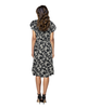 A Line Frilled and Ruffled Wrap Dress with Short Sleeves - Floral Print