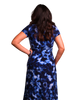 A-Line Wrap Dress with Cap Sleeves & No Collar - Tie & Dye