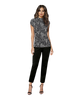 High Neck Cap Sleeve Top - Uneven Polka Dots