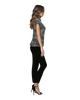 High Neck Cap Sleeve Top - Uneven Polka Dots