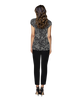 High Neck Cap Sleeve Top - Uneven Polka Dots