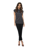 High Neck Cap Sleeve Top - Small Polka Dots