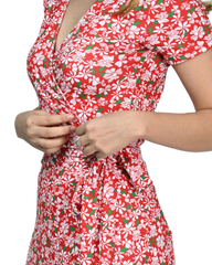 Faux Wrap Dress - Flowers in Flow