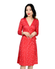 A-Line Wrap Dress with 3/4th Sleeves - Artsci Buzz