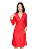 A-Line Wrap Dress with 3/4th Sleeves - Artsci Buzz