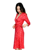 A-Line Wrap Dress with 3/4th Sleeves - Artsci Buzz