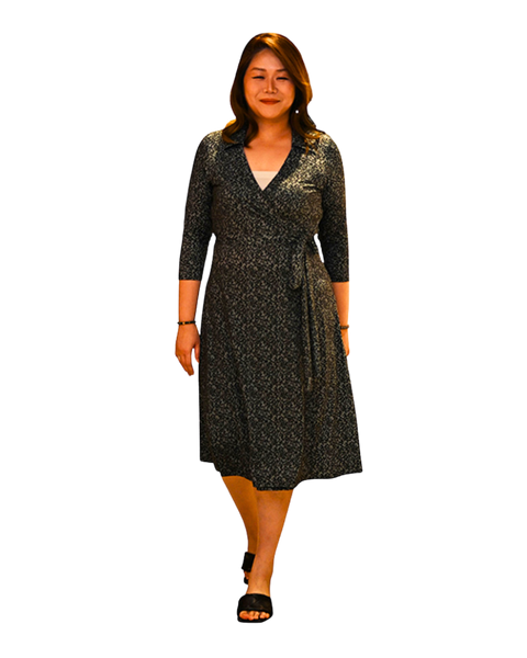 A-Line Wrap Dress, 3/4th Sleeve with Collar - Girls in STEM