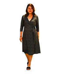 A-Line Wrap Dress, 3/4th Sleeve with Collar - Girls in STEM