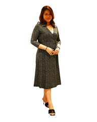 A-Line Wrap Dress, 3/4th Sleeve with Collar - Girls in STEM