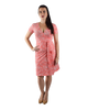 A-Line Wrap Dress with Cap Sleeves & No Collar - Paisley