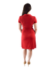 A-Line Wrap Dress with Cap Sleeves & Collar