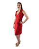 A-Line Wrap Dress, Sleeveless with Collar