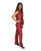 Ankle length skirt with slits - Shiny Foil Red