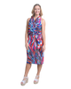 Halter Neck Sleeveless Wrap Dress - Pink Rhapsody