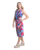 Halter Neck Sleeveless Wrap Dress - Pink Rhapsody