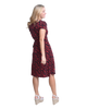 A-Line Wrap Dress with Cap Sleeves & No Collar - Heart-Me