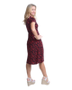 A-Line Wrap Dress with Cap Sleeves & No Collar - Heart-Me