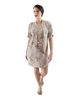 Button Sleeve Dress - Eclectic Animal Print