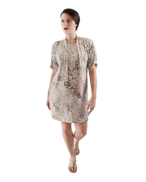 Button Sleeve Dress - Eclectic Animal Print