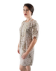 Button Sleeve Dress - Eclectic Animal Print