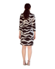 Classic Fit Wrap Dress with 3/4th Sleeves - Torn Paper Print 2