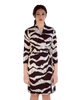 Classic Fit Wrap Dress with 3/4th Sleeves - Torn Paper Print 2