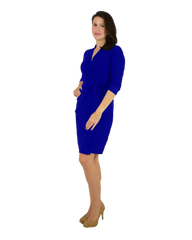 Classic Fit Wrap Dress with 3/4th Sleeves