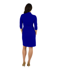 Classic Fit Wrap Dress with 3/4th Sleeves