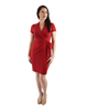 Classic Fit Wrap Dress with Cap Sleeves