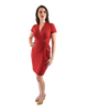 Classic Fit Wrap Dress with Cap Sleeves