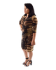Classic Fit Wrap Dress with 3/4th Sleeves & Collar - G.I. Jane Army Print