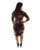 Classic Fit Wrap Dress with 3/4th Sleeves & Collar - G.I. Jane Army Print