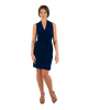 Classic Fit Wrap Dress, Sleeveless with collar