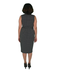 Classic Fit Wrap Dress with cap sleeves - Small Polka Dots Print