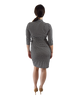 Classic Fit Wrap Dress with 3/4th Sleeves - Squares Print