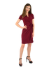 Classic Fit Wrap Dress with Cap Sleeves & Collar
