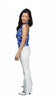Signature  Sleeveless Faux Wrap Top - Fantasy - Blue/White