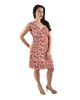 Faux Wrap Dress - Flowers in Flow Print