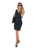 Faux Wrap Dress with 3/4th Sleeves