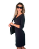 Faux Wrap Dress with 3/4th Sleeves