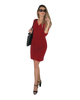 Faux Wrap Dress with 3/4th Sleeves