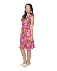 Faux Wrap Dress - Fantastic Flora - Pink