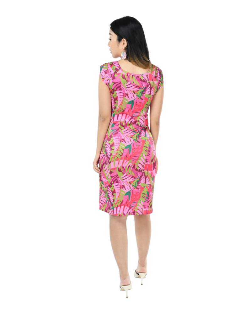 Faux Wrap Dress - Fantastic Flora - Pink