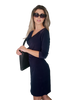 Faux Wrap Dress with 3/4th Sleeves