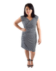 Faux Wrap Dress - Mini Polka Dot Print