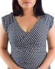 Faux Wrap Dress - Mini Polka Dot Print