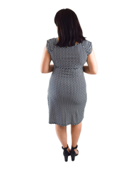 Faux Wrap Dress - Mini Polka Dot Print